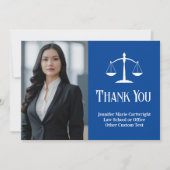 カスタム法律事務所ブルーホワイト弁護士写真 サンキューカード (正面)