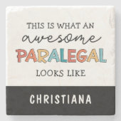 カスタム法素晴らし務助手おもしろい ストーンコースター (正面)