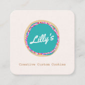 カスタム注文パーソナライズされたCookieのロゴ スクエア名刺 (正面)