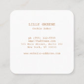 カスタム注文パーソナライズされたCookieのロゴ スクエア名刺 (裏面)