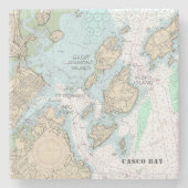 カスタム注文：カスコ湾の本物のチャ航海のート ストーンコースター (正面)