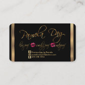 カスタム注文 – ホットピンクグリッターと金ゴールド2 名刺 (裏面)