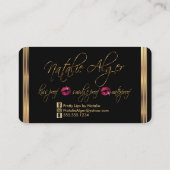 カスタム注文 – ホットピンクグリッターと金ゴールド 名刺 (裏面)