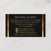 カスタム注文 – 金ゴールド紙吹雪とホットピンクの唇 名刺 (裏面)