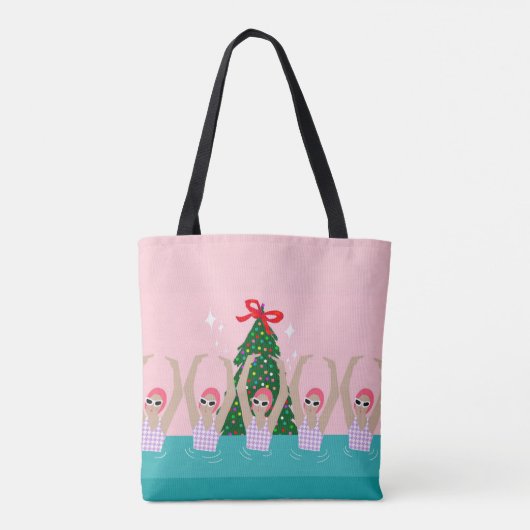 カスタム泳ぐ人芸術的イラストレーションスイミング トートバッグ (裏面)