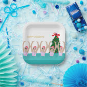 カスタム泳ぐ人芸術的イラストレーション ペーパープレート (パーティー)