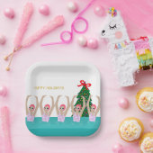 カスタム泳ぐ人芸術的イラストレーション ペーパープレート (パーティー)