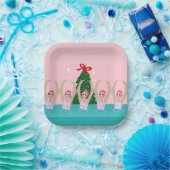 カスタム泳ぐ人芸術的イラストレーション ペーパープレート (パーティー)