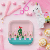 カスタム泳ぐ人芸術的イラストレーション ペーパープレート (パーティー)