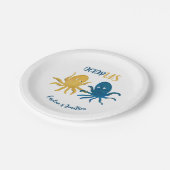 カスタム海おもしろい海軍金ゴールド海タコ結婚ズ ペーパープレート (アングル)