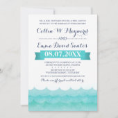 カスタム海の結婚式の招航海の待 招待状 (正面)