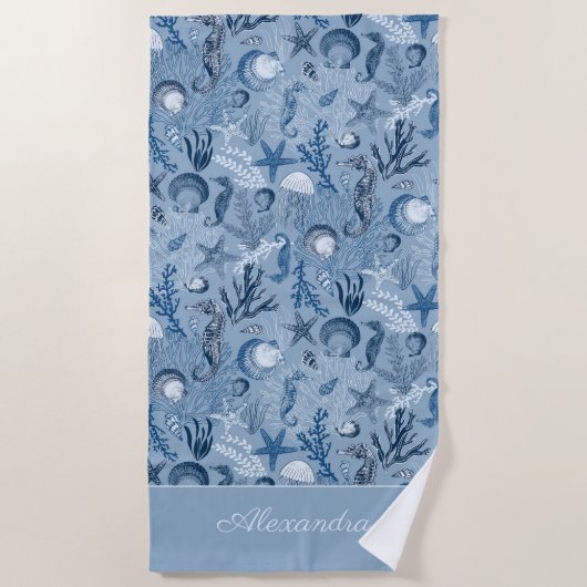 カスタム海シーライフ ビーチタオル (正面)