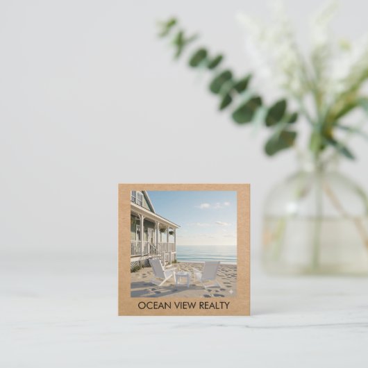 カスタム海ビューフォトリアルティクラフト スクエア名刺 (スタンド正面)
