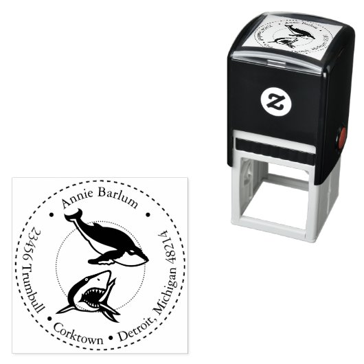 カスタム海洋ライフアドレパーソナライズされたスのスタンプ セルフインキングスタンプ (インサイチュ)