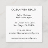 カスタム海表示フォトリアルティ スクエア名刺 (裏面)