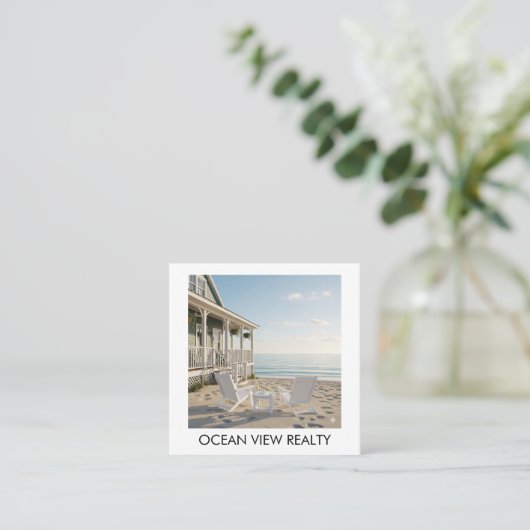 カスタム海表示フォトリアルティ スクエア名刺 (スタンド正面)