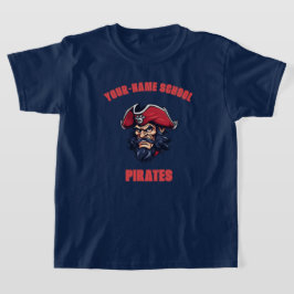 カスタム海賊マスコット |赤 – 学校大学チーム Tシャツ