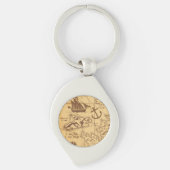 カスタム海賊地図ランドポイントファミリー キーホルダー (正面)