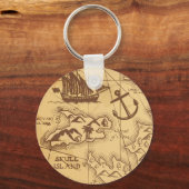 カスタム海賊地図ランドポイントファミリー キーホルダー (正面)