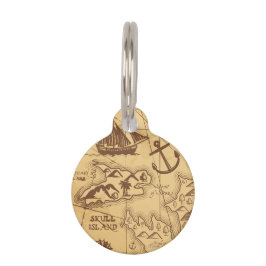 カスタム海賊地図ランドポイントファミリー ペット　ネームタグ