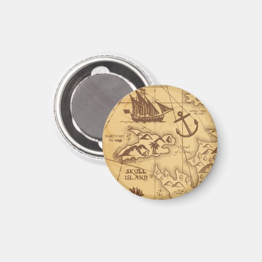 カスタム海賊地図ランドポイントファミリー マグネット (正面/裏面)