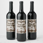 カスタム海賊旗 | 船長の私有準備金 ワインラベル (ボトル)