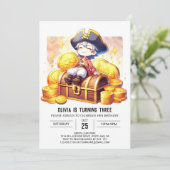 カスタム海賊船の誕生日 招待状 (スタンド正面)