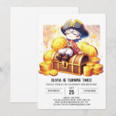 カスタム海賊船の誕生日 招待状 (正面/裏面)