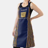 カスタム海軍と金ゴールドストライプ エプロン (インサイチュ)