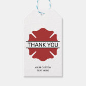 カスタム消防の赤いロゴシンボル ギフトタグ (正面)