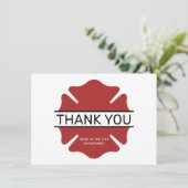 カスタム消防の赤いロゴシンボル サンキューカード (スタンド正面)