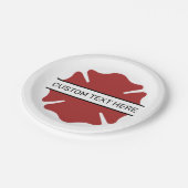 カスタム消防の赤いロゴシンボル ペーパープレート (アングル)