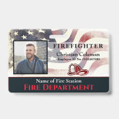 カスタム消防士の従業員名IDカード写真 バッジ (表面)