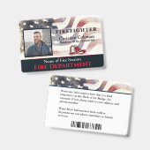 カスタム消防士の従業員名IDカード写真 バッジ (表裏)