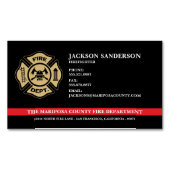 カスタム消防士の消防署のロゴ マグネット名刺 (正面)