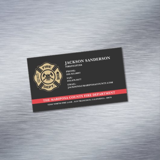 カスタム消防士の消防署のロゴ マグネット名刺 (インサイチュ)