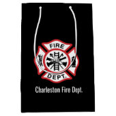 カスタム消防士の贈り物 ミディアムペーパーバッグ (正面)