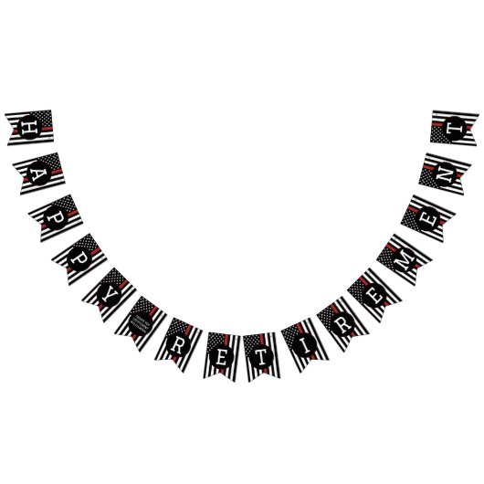 カスタム消防士の退職薄い赤線 バンティングフラッグ (全)