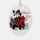 カスタム消防士サンタ セラミックオーナメント (右)