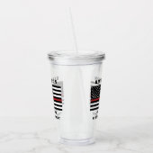 カスタム消防用薄型レッドライン消防署 アクリルタンブラー (左)