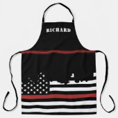 カスタム消防用薄型レッドライン消防署 エプロン (正面)