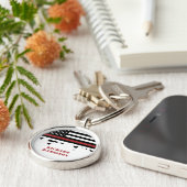 カスタム消防用薄型レッドライン消防署 キーホルダー (側面)