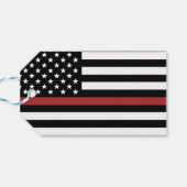 カスタム消防用薄型レッドライン消防署 ギフトタグ (裏面横)