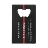 カスタム消防用薄型レッドライン消防署 クレジットカード栓抜き (裏面)