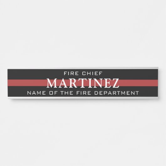 カスタム消防用薄型レッドライン消防署 サインプレート (正面)