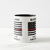 カスタム消防用薄型レッドライン消防署 ツートーンマグカップ (中央)