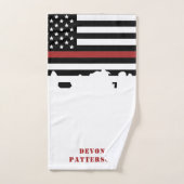 カスタム消防用薄型レッドライン消防署 ハンドタオル (ハンドタオル)