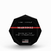 カスタム消防用薄型レッドライン消防署 フォトブロック (正面)