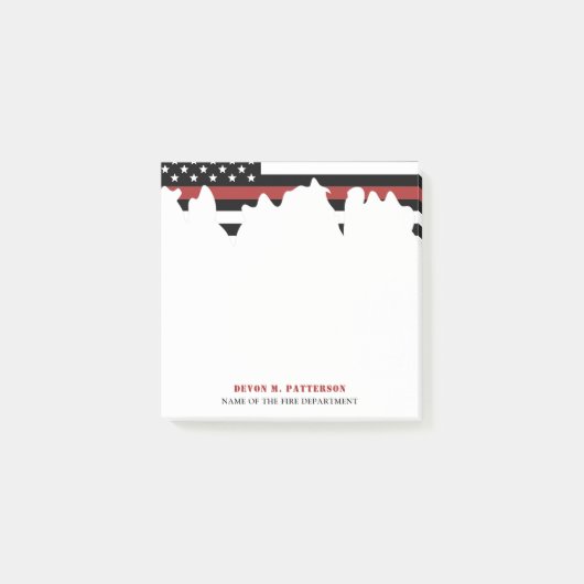 カスタム消防用薄型レッドライン消防署 ポストイット (正面)