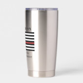 カスタム消防用薄型レッドライン消防署 保温保冷タンブラー (背面)